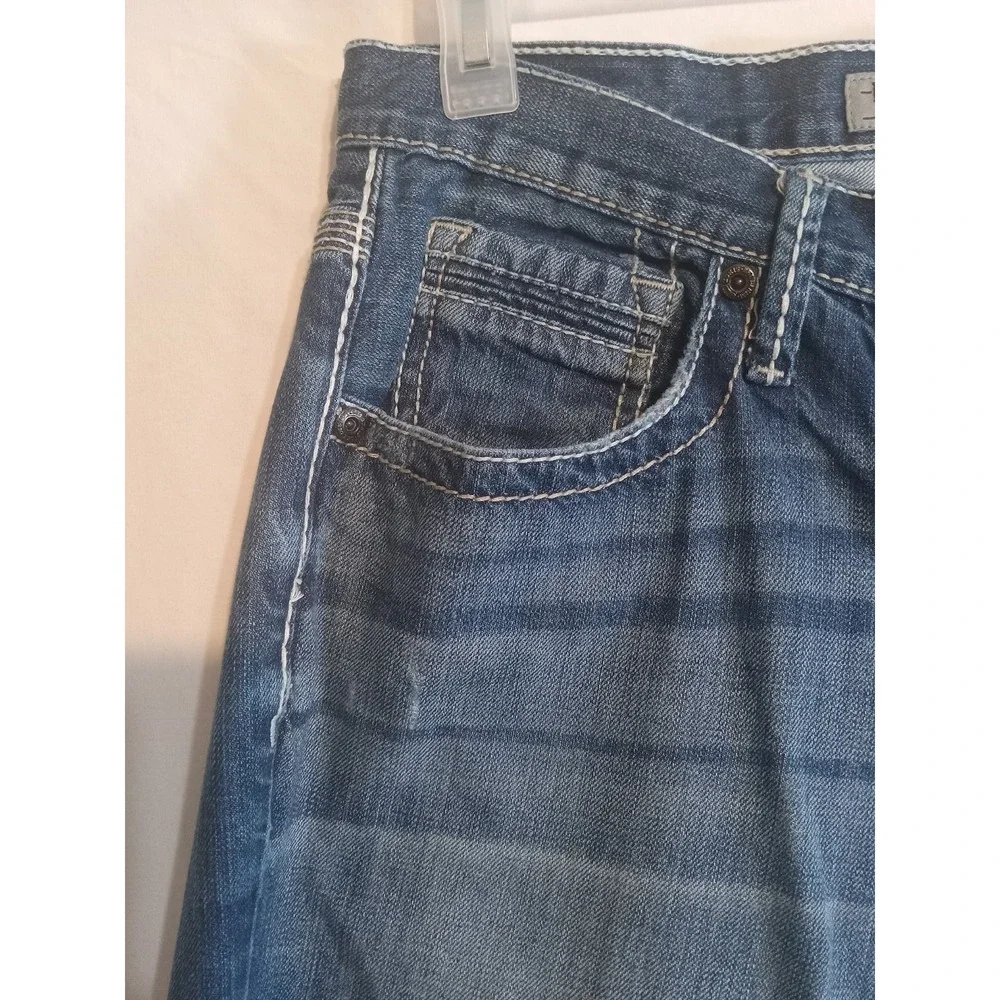 BKE Buckle Derek Jeans Men's Straight Leg Light Wash Cotton Blend Stretch 34Rx32